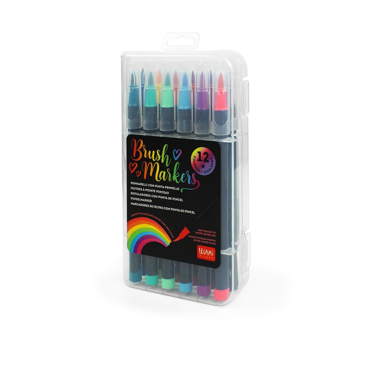 LEGAMI Brush Marker Pens - Water-based Ink - Pack of 12 - Image 1