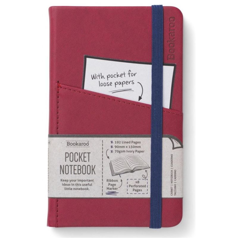 Bookaroo Pocket Notebook (A6) Journal - Dark Red - Image 1