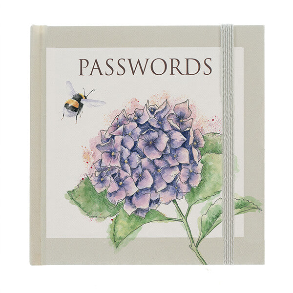 Hydrangea & Bumble Bee Password Book - Image 1