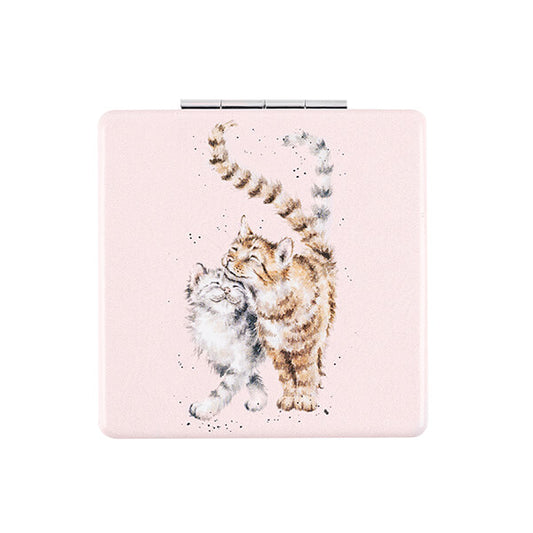 Wrendale Designs Cat Feline Good Mirror Pink - Image 1