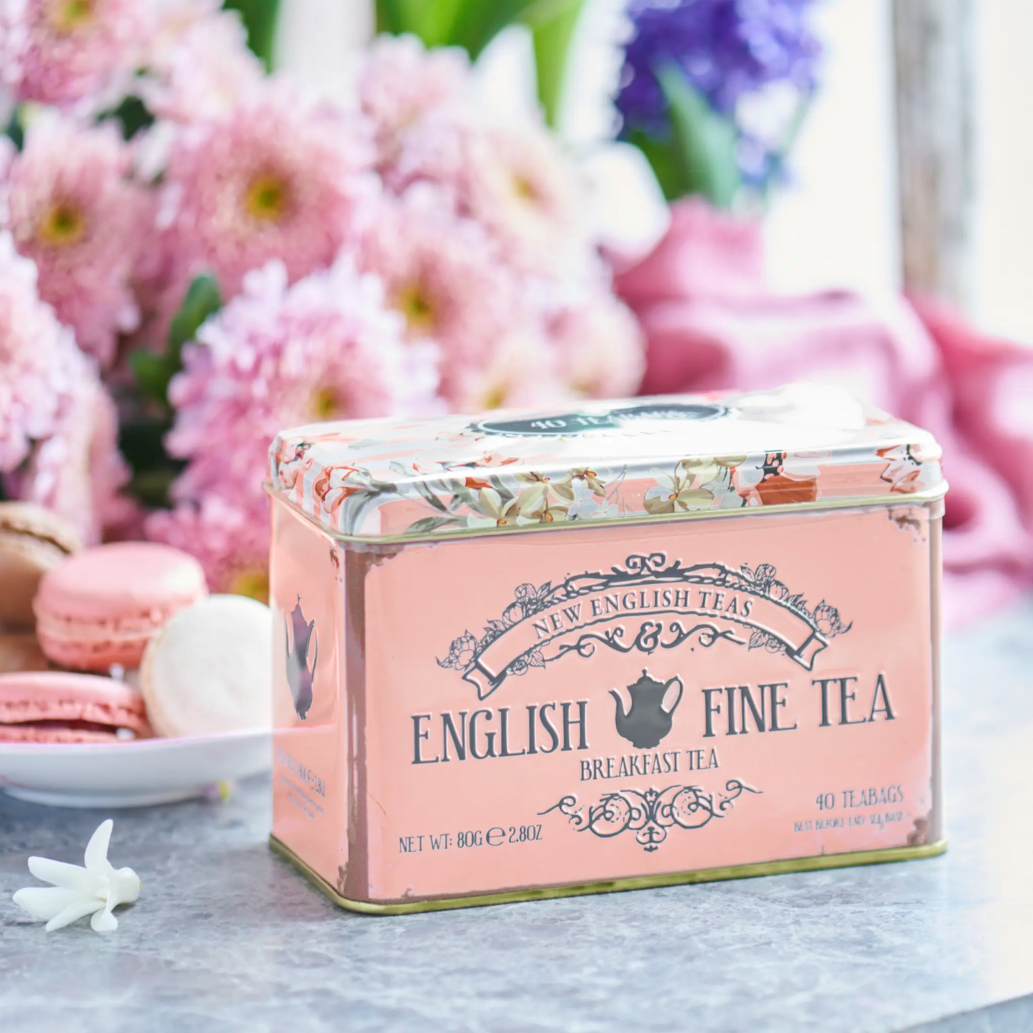 Vintage Floral Classic Tea Tin - Image 1