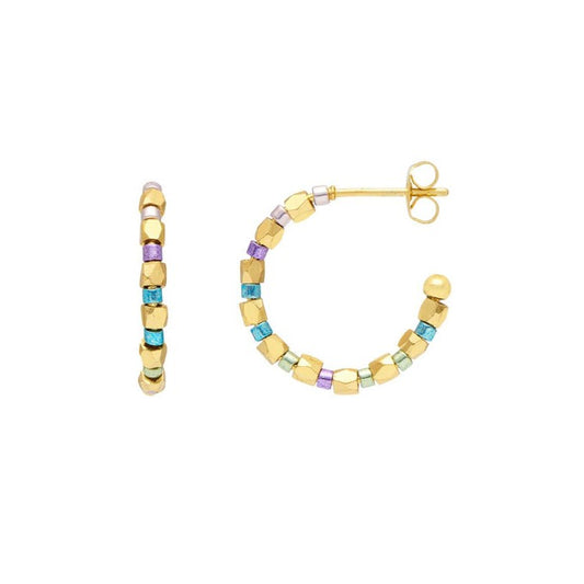 Estella Bartlett - Earrings | Miyuki & Coco Beaded Hoop Earrings | Gold Plated