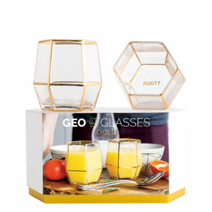 Root7 Geo Glass Pack of 2  | Gold