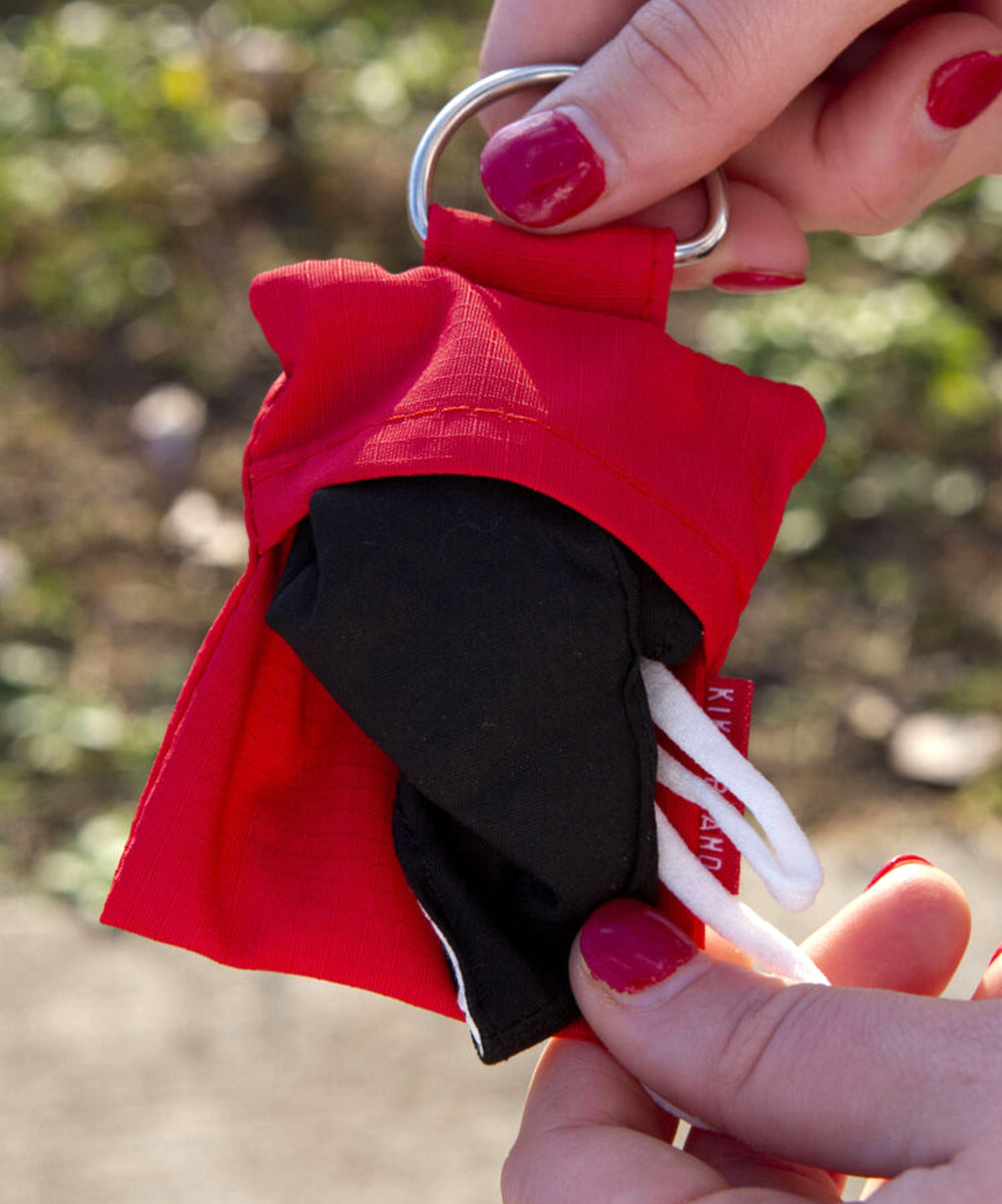 Fabric Face Masks RED - Red on-the-Go Face Mask Key Ring - Image 1