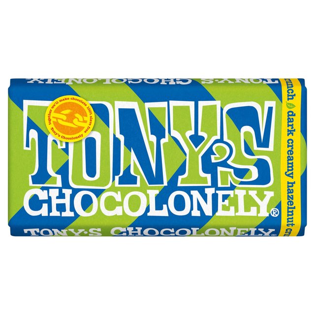 Tony'S Chocolonely Dark Creamy Hazelnut Crunch 180g (Pack of 15) - Image 1