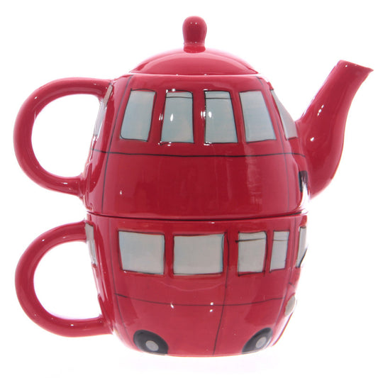 Fun Novelty Routemaster London Red Bus Teapot and Cup Set for 1 - Image 1
