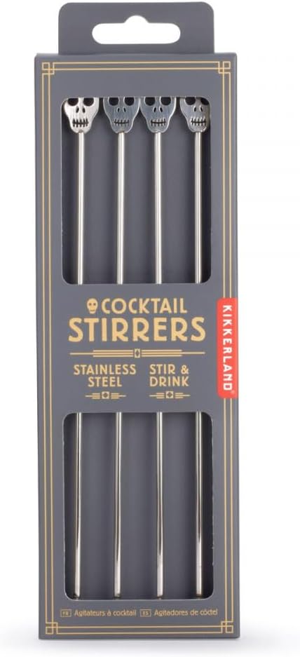 Kikkerland - Set of 4 Skull Cocktail Mixers - Image 2