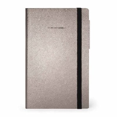 Legami Grey Diamond Metallic Medium Lined Notebook - Image 1