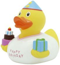 Lilalu Birthday Girl Duck Toy, Multicolour - Image 1