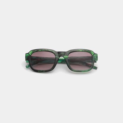 Sunglasses Square Halo in Green Marble