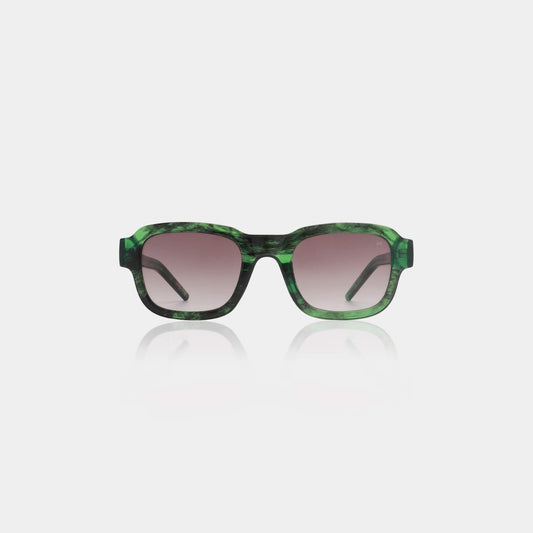 Sunglasses Square Halo in Green Marble