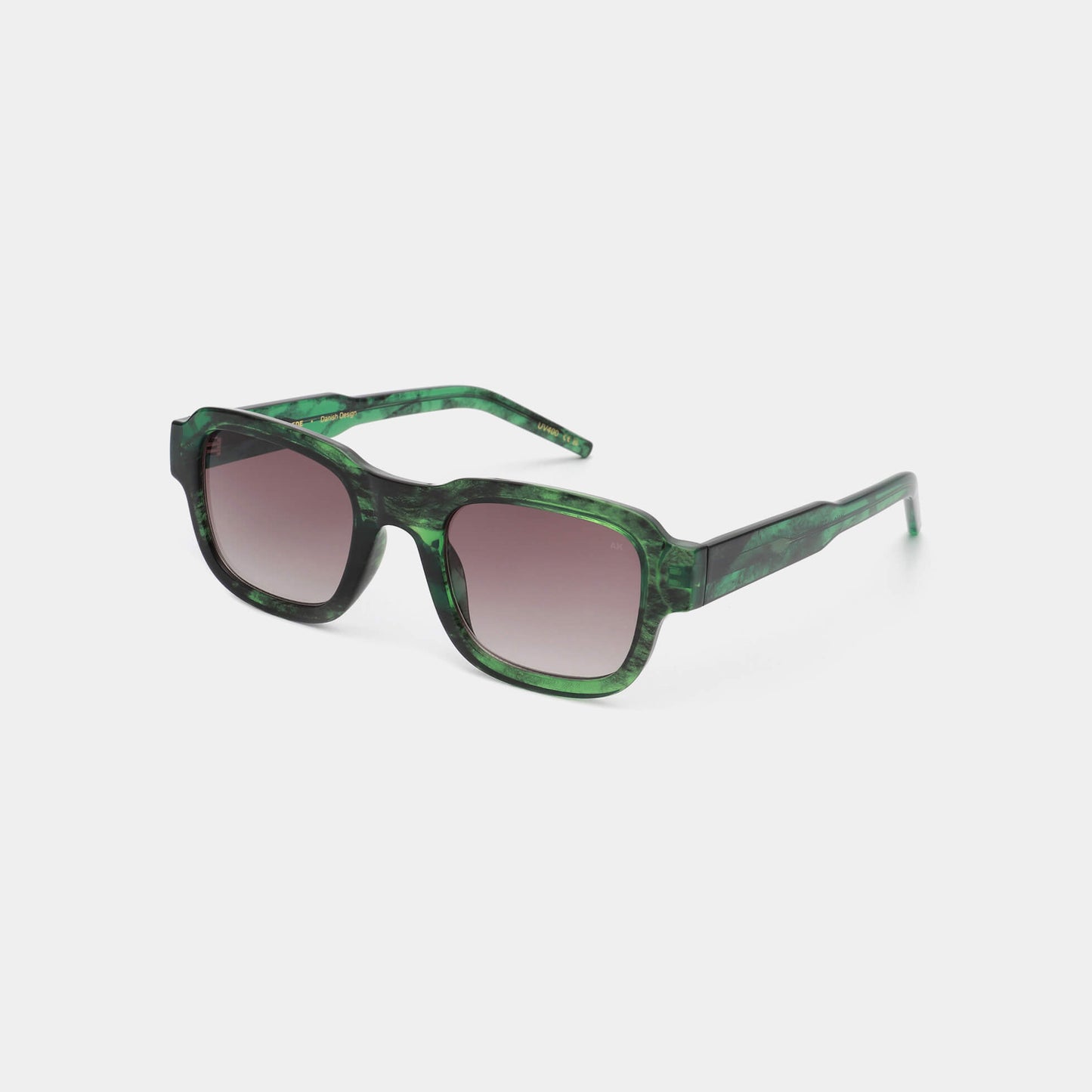 Sunglasses Square Halo in Green Marble