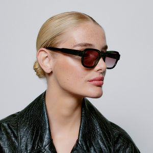Sunglasses Square Halo in Green Marble
