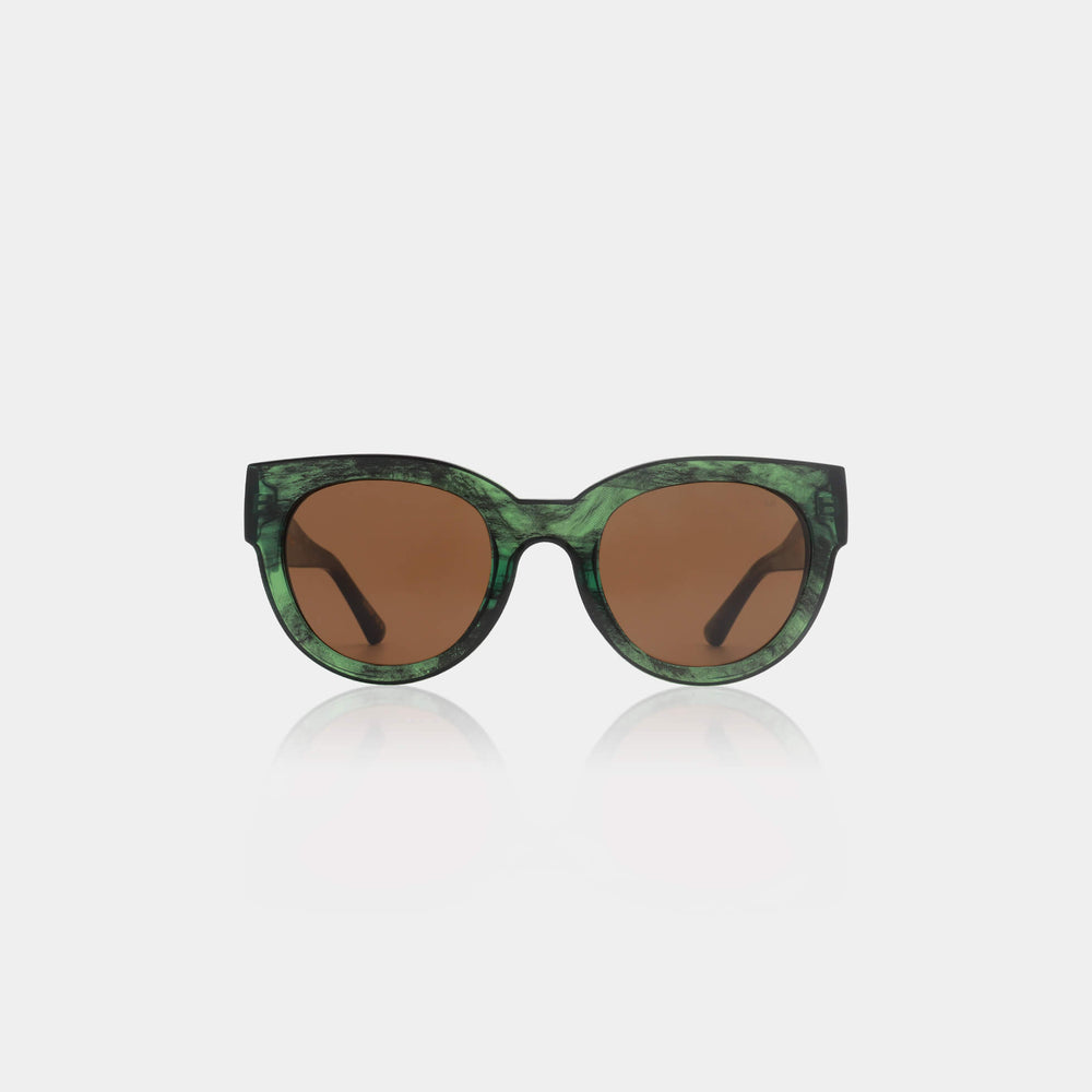 Sunglasses Round Lilly in Green Marble Transparent