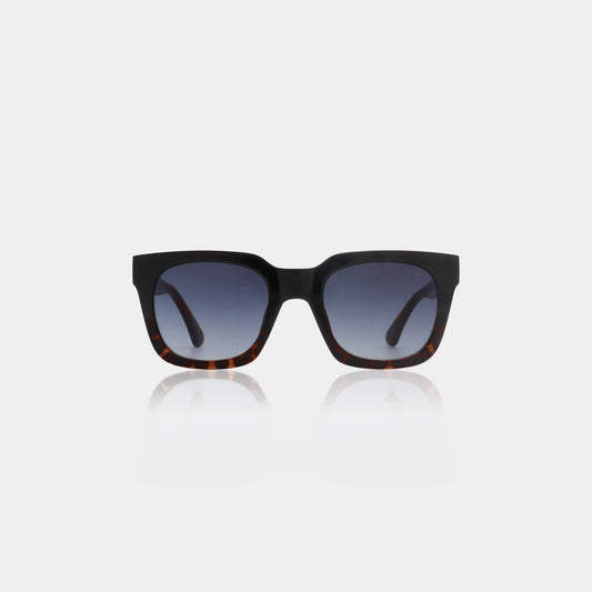 Sunglasses Trapezium Nancy in Black Demi Tortoise