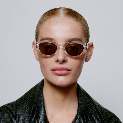 Sunglasses Winnie in Crystal Clear and Brown Lenses