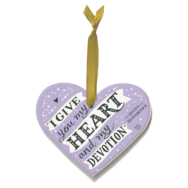 Queen Elizabeth II Devotion Heart Hanging Decoration