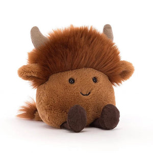 Jellycat Soft Toy | Amuseabean Highland Cow | Brown