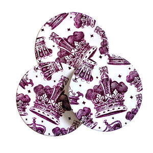 Anne Harris Queen Elizabeth II Crown Ceramic Coaster