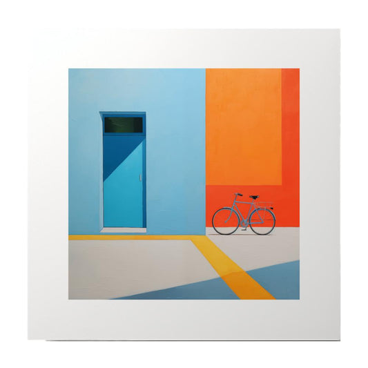 Modern Art Painting Bicycle Orange Art Print