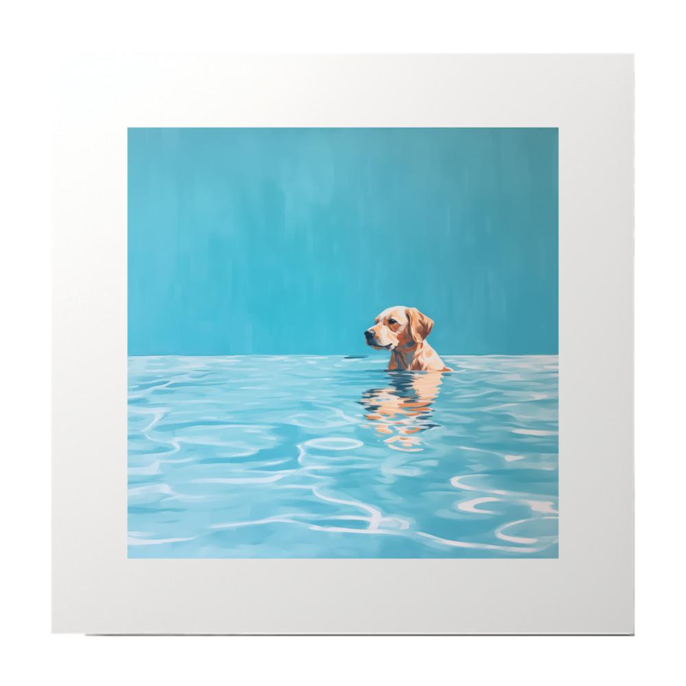 Modern Art Painting Dog Pool Art Print