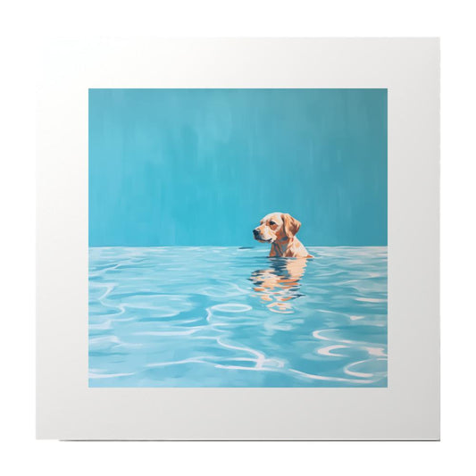 Modern Art Painting Dog Pool Art Print