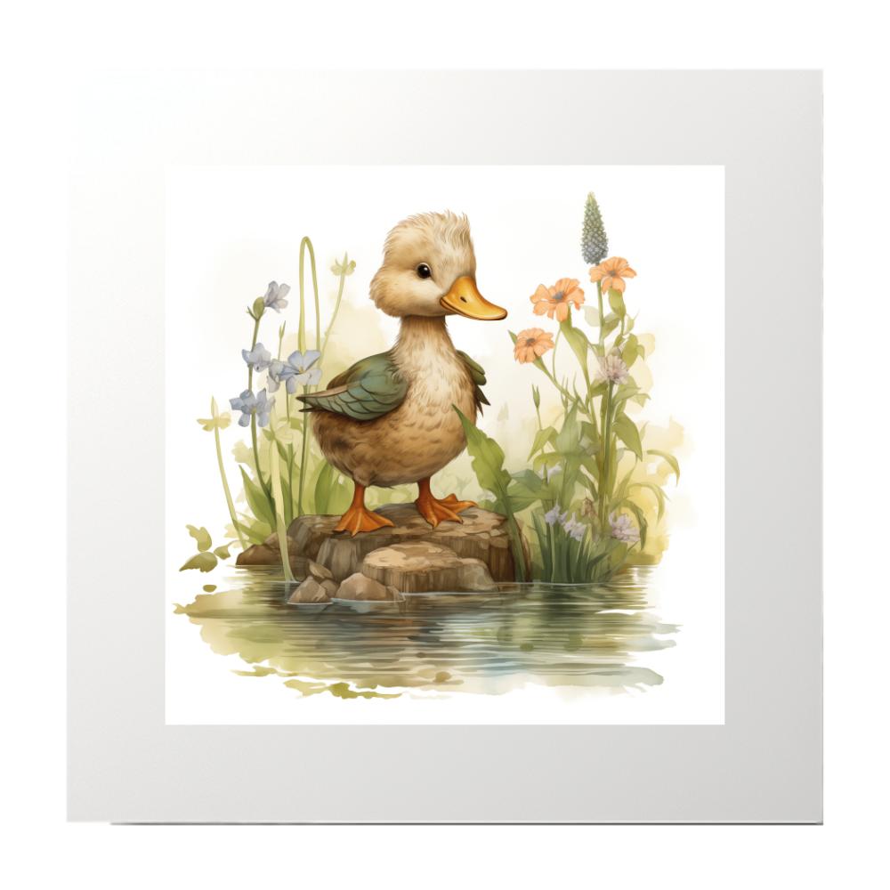 Children's Duck Watercolour Art Print