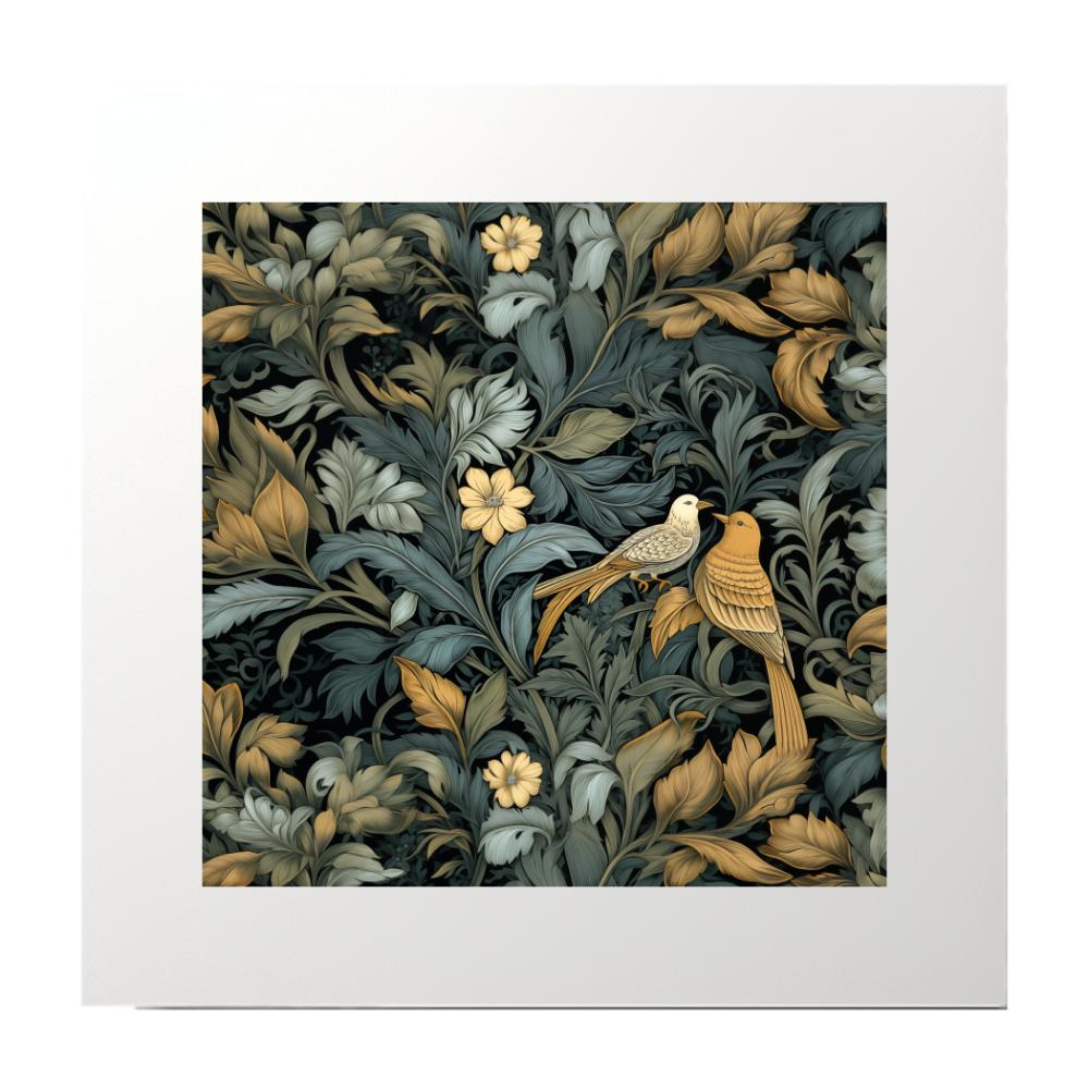 Floral Pattern Birds Floral  Art Print