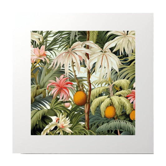 Floral Pattern Palm Coconut Art Print