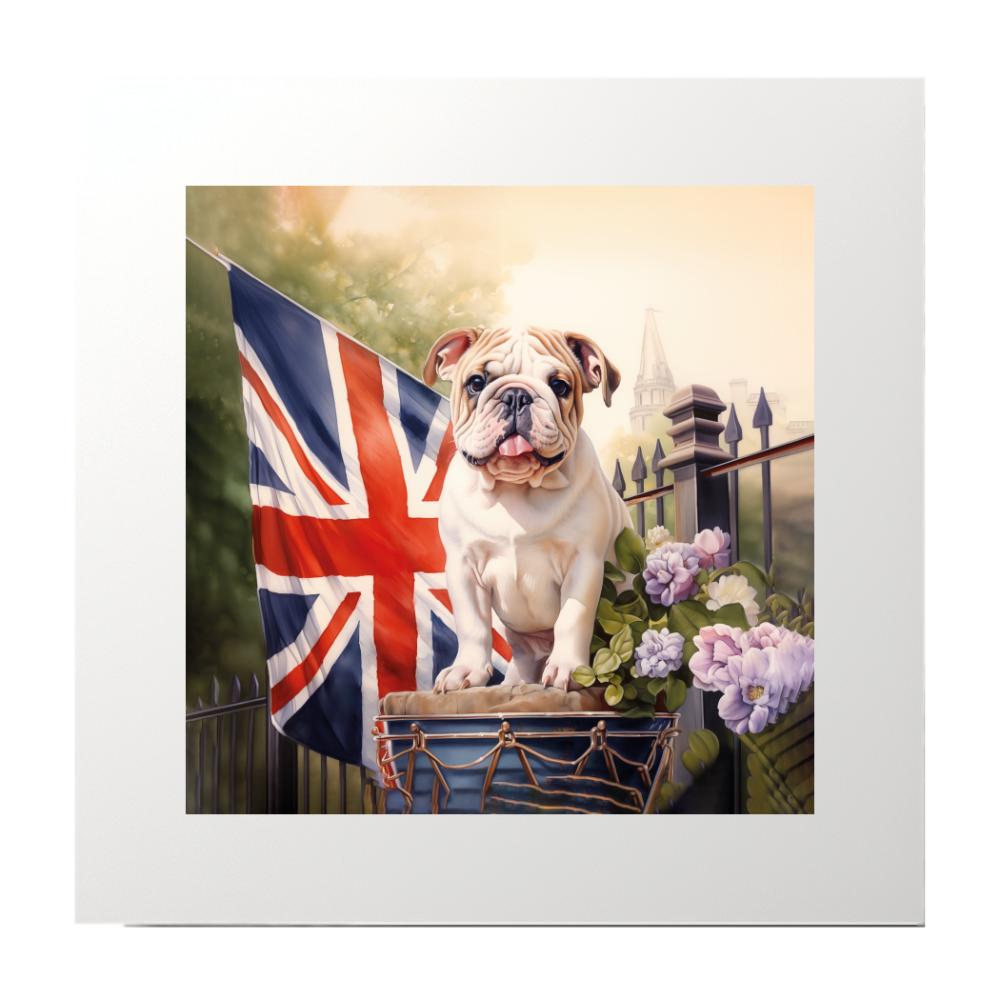 Animals Art Dog Union Jack Art Print