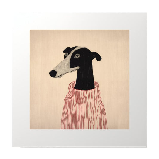 Animals Art Dog White/ Red Jumper Art Print
