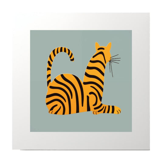 Block Print Tiger Art Print