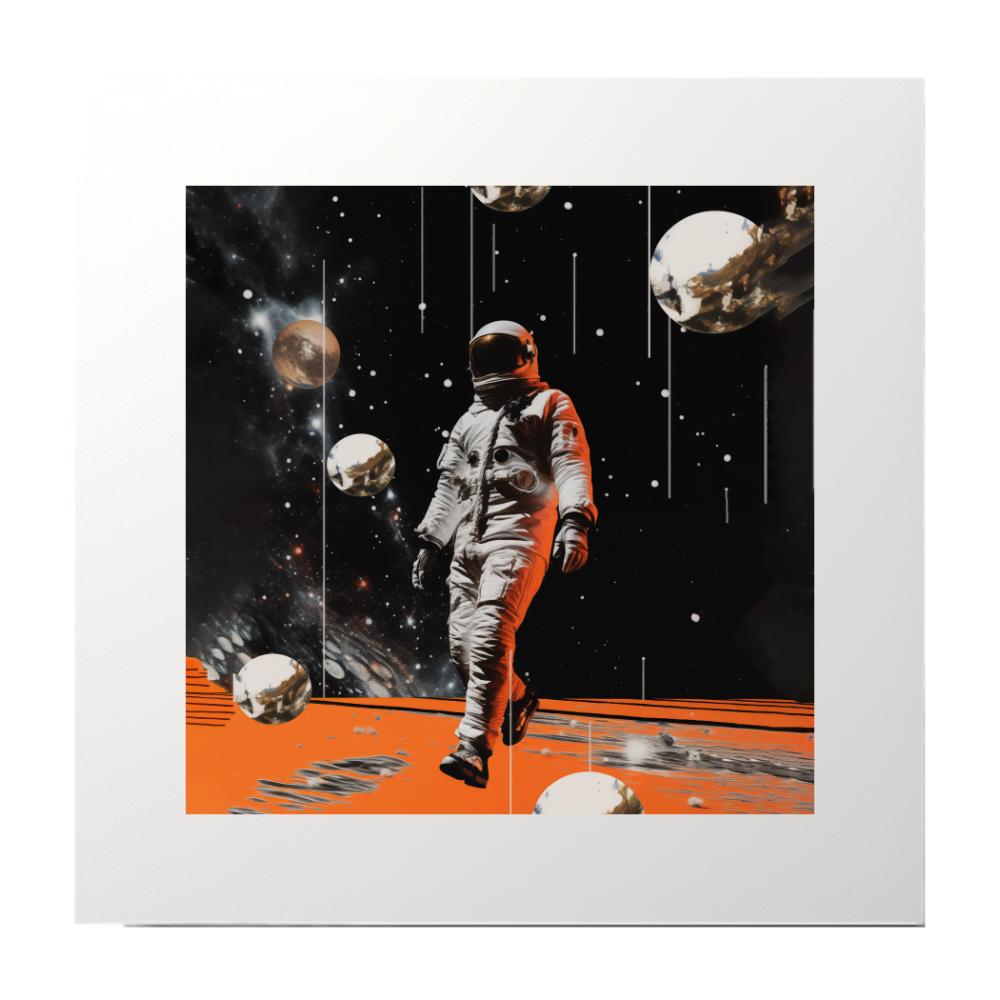 Abstract Collage Astronaut Art Print