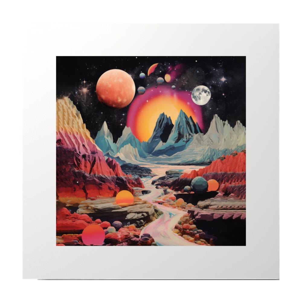 Abstract Collage Multicolour Landscape Art Print