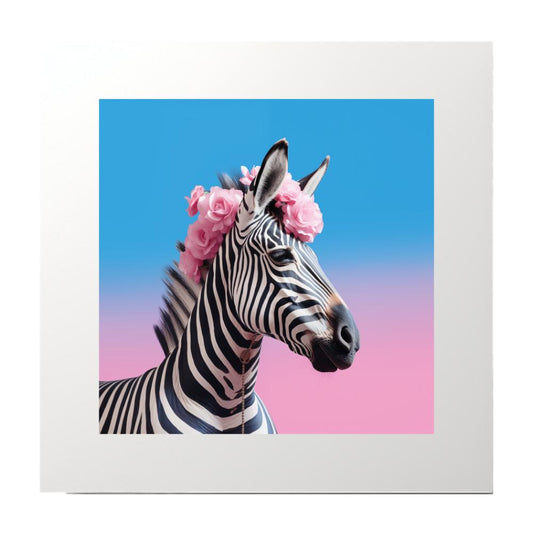 Photography Collage Zebra Flower Art Print