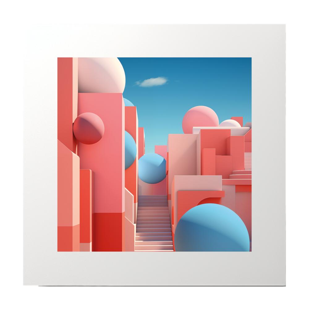 Architecture Pink Balls Art Print