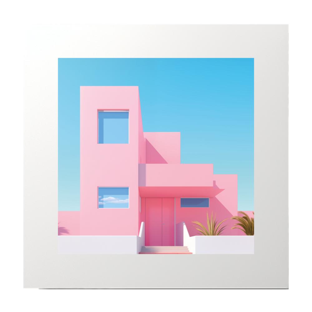 Architecture Pink Villa Art Print