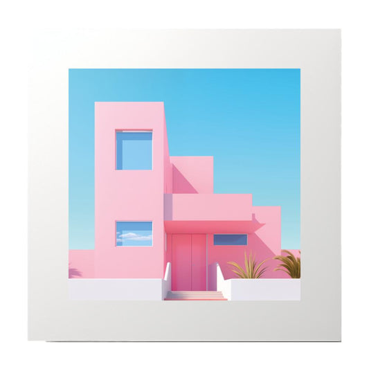 Architecture Pink Villa Art Print