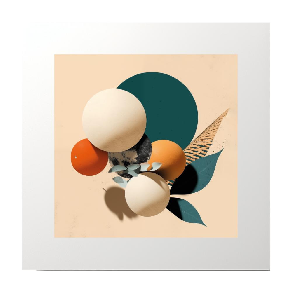 Abstract Beige Circles Art Print