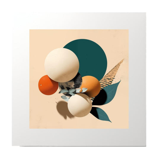 Abstract Beige Circles Art Print