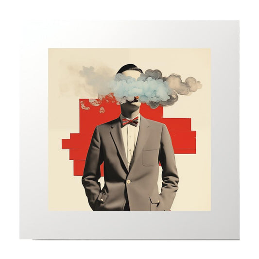 Abstract Collage Man Cloud Art Print