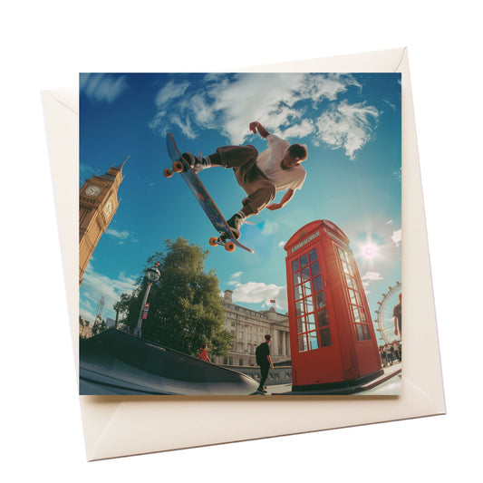 Tourist Punk Skateboard Phone Box Greeting Card