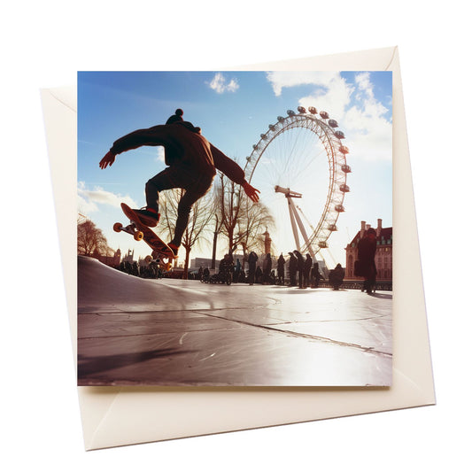 Tourist Punk Skateboard London Eye Greeting Card