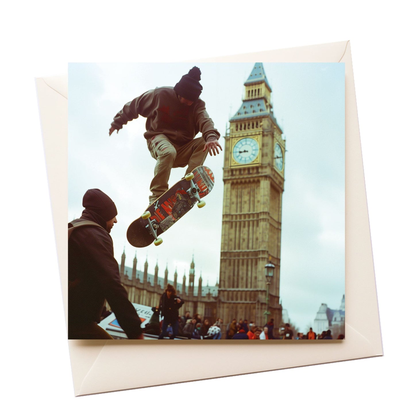 Tourist Punk Skateboard Big Ben Greeting Card