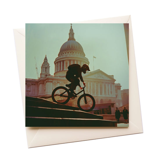 Tourist Punk BMX Stairs Sunset StPauls Greeting Card
