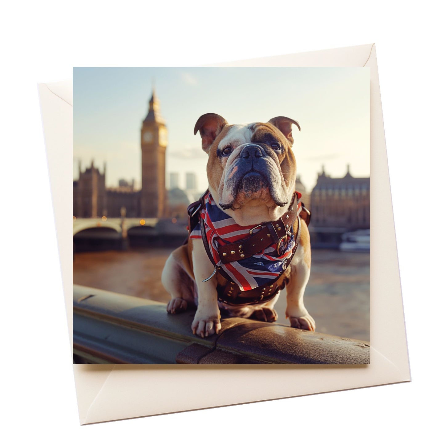 Tourist Punk Bulldog Greeting Card