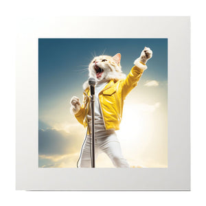 Cat Pop Pose Photography Collage Art Print