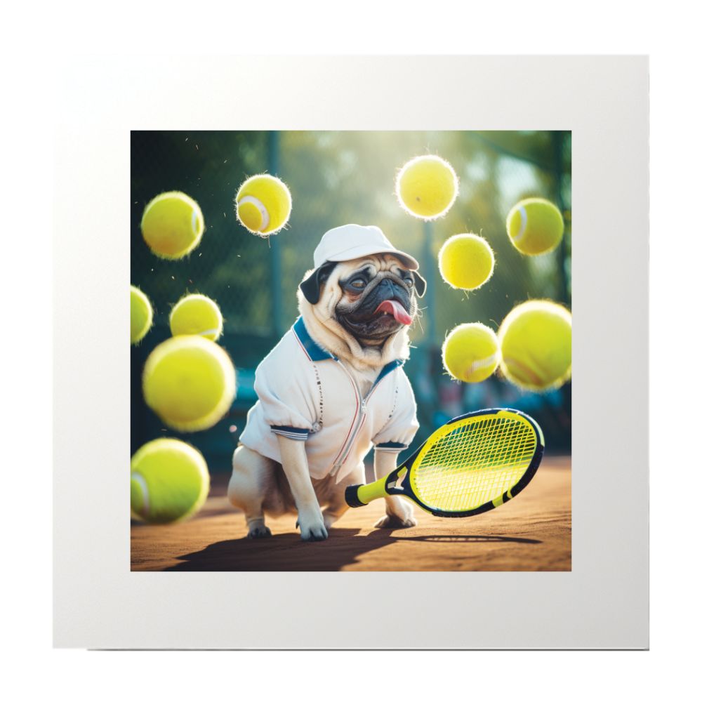 Dog Tennis Art Print