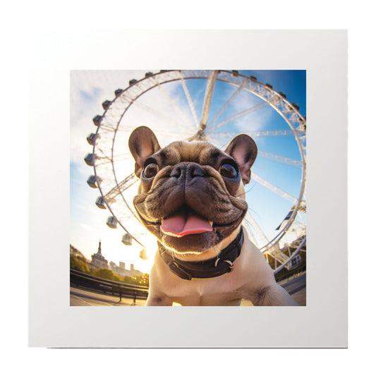 Puppy Pug Tourist Art Print