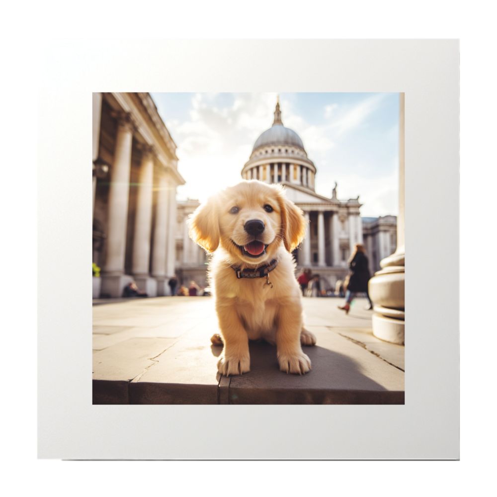 Puppy Golden Retriever Tourist Art Print